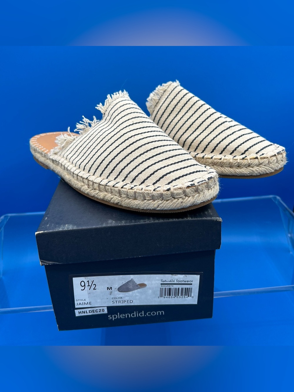 Splendid Striped Espadrille Mule, Women’s 9.5, NIB